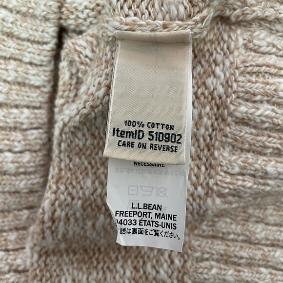 LL Bean Cotton Ragg Nordic Fair Isle Funnel Neck Pullover Knit Sweater Small - Picture 7 of 7